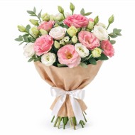 Букет Микс белых и розовых эустом