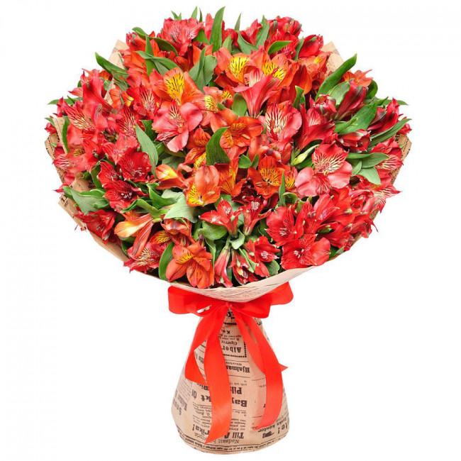 Букет цветов "Яркий огонек"